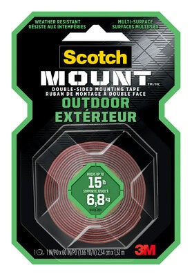 Scotch Outdoor Double-Sided Tape- 1'' X 60''