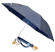 50'' Jumbo Umbrella- 2 Fold- Straight Wood Handle- Black