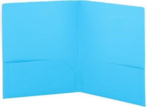 2 Pocket Poly Folder- Blue