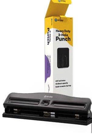Heavy Duty Desktop Adjustable 3-Hole Punch- Black