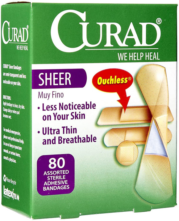 Curad Sheer Band Aid- Ass. Sizes- 80 Ct.