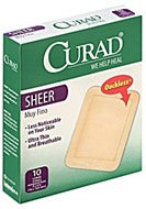 Curad Sheer Ouchless Bandage- 3'' X 4''- 10 Ct.