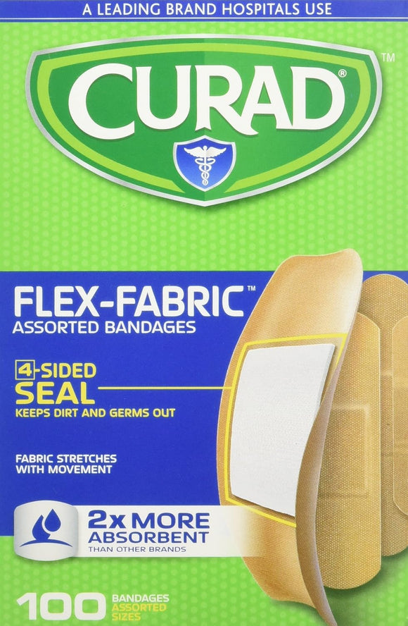 Curad Flex-Fabric Bandages- Ass. Sizes- 100 Ct.