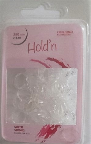 Hair Elastics- Poly- Extra Small- Clear- 250 Ct.