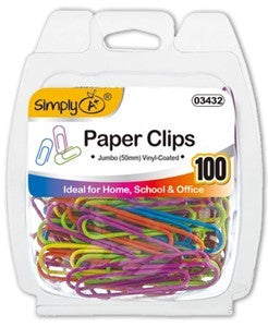 Lg. Paper Clips- Ass. Colors- 100 Ct.
