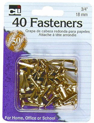 Fasteners Brass Plated- 3/4'' - 40/Cd