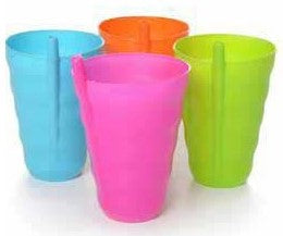 Straw Cups- 4 Pk. Ass. Colors