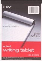 6x9 RULED WRITING TABLET