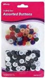 Buttons- White- Black & Assorted Colors- 175 Ct.