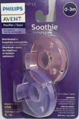 0-3 Mo. Avent Soothie- Pink/Purple- 2 Pk.