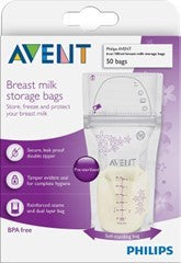 Avent Breast Milk Storage Bags- 50 Count- 6oz/180ml