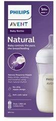 Natural Baby Bottle With Nat. Response Nipple- Clear- 9oz- 1pk