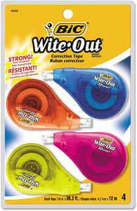 Bic Wite Out Correction Tape 4 Pk.