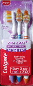 Colgate Toothbrush Zig Zag- Med. 3 Pk.