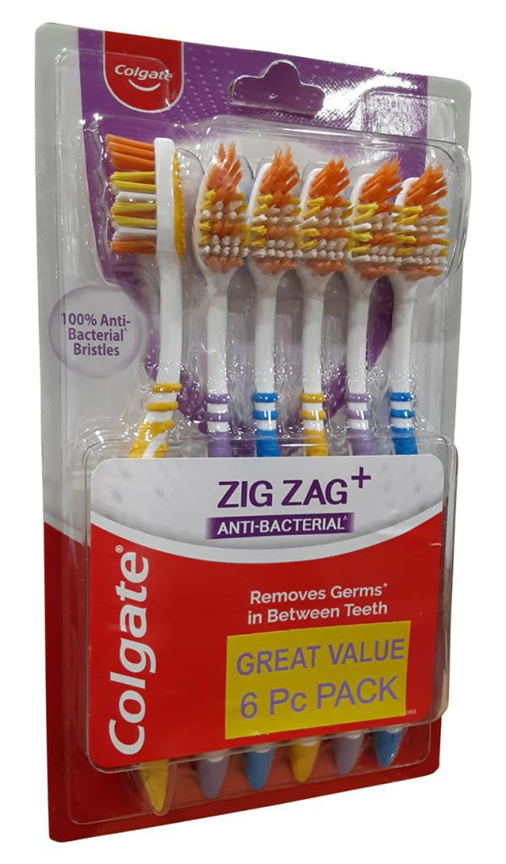 Colgate Zig Zag Toothbrush- Medium- 6 Pk.