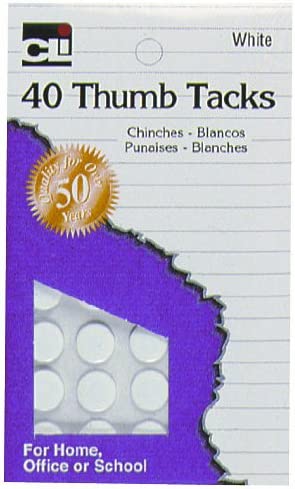 White Thumbtacks- 40 On A Card
