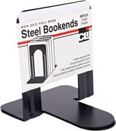 Bookends - 5'' Steel - Non Skid - Black - 1Pair