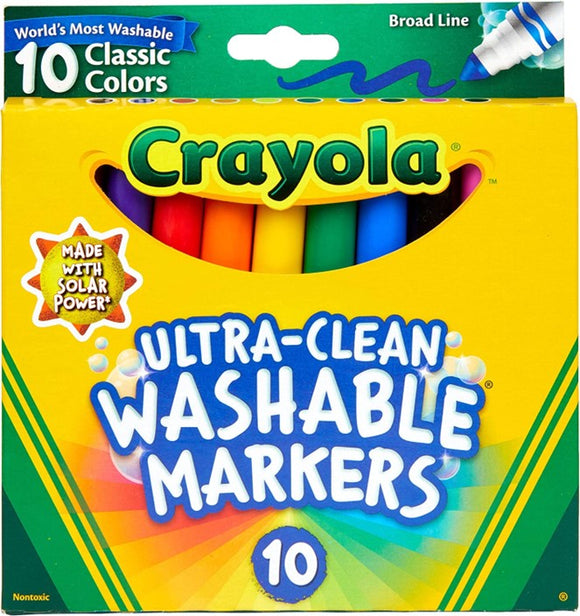 Crayola Ultra Clean Classic Colors Broad Line Marker- 10 Ct.