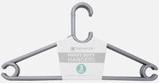 3 Pk. H.D. Hangers- Grey
