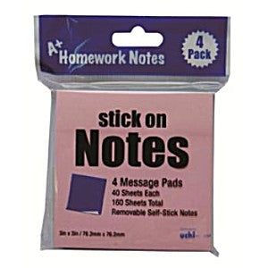 Neon Stick On Notes- 3 X 3 4 Pk.