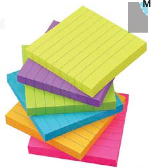 Colored Sticky Notes- Lined- 3X3 100 Ct.