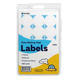 1'' Clear Round Mailing Seals Labels - 480/Pack