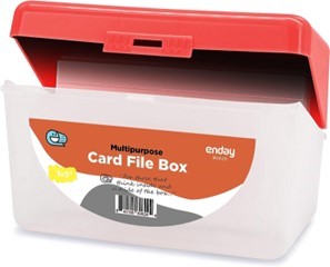 3'' X 5'' Index Card File Box- Red