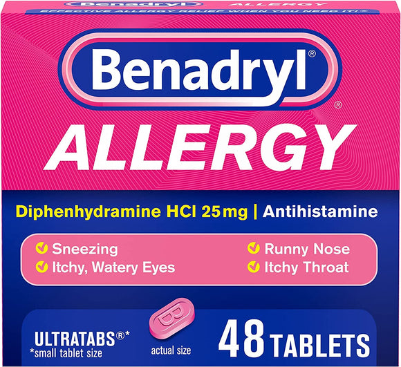 Benadryl Ultratabs Allergy Relief- 25 Mg. 48 Ct.