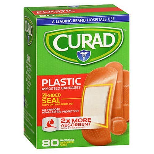Curad Plastic Bandages Ass Sizes- 80 Ct.