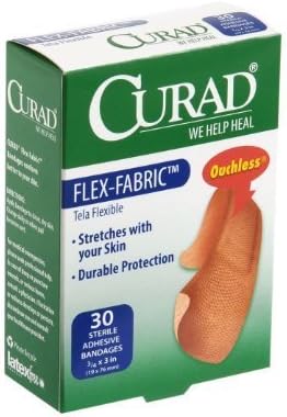 Curad Flex-Fabric Ouchless Bandage- 3/4'' X 3'' 30 Ct.