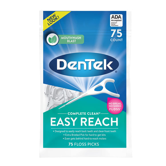 DenTek Mint- Complete Clean Angled Floss Picks- 75 Ct.