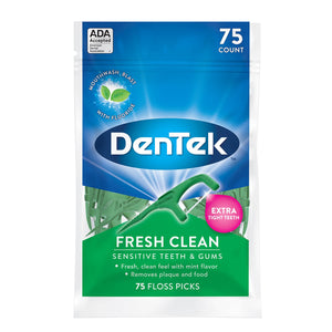 DenTek Floss Mint Picks- For Extra Tight Teeth- 75 Ct.