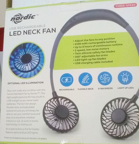 LED Neck Fan- USB Rechargeable