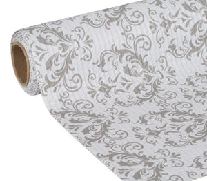 12'' X 10' Taupe Damask Smooth Top Liner