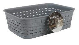 Gray Plastic Basket 8x5.5x2.4''