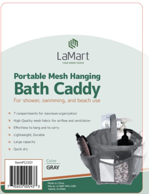 Hanging Mesh Bath Caddy- Grey