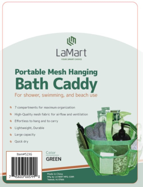 Hanging Mesh Bath Caddy- Green