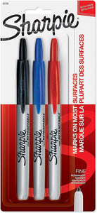Sharpie Retractable Marker- Fine Pt. 3 Colors