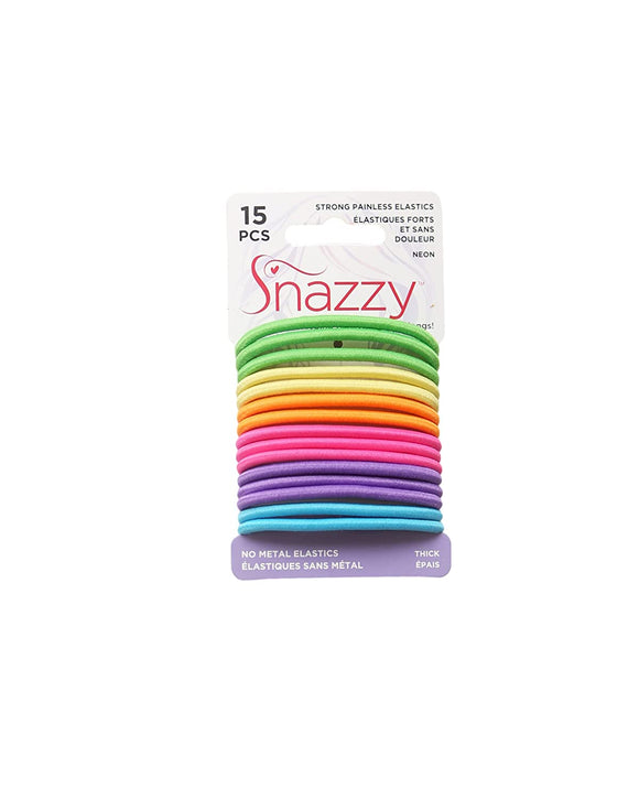Snazzy Neon Hair Bands Thick 4mm- 15pcs