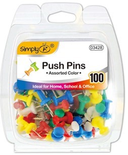 Push Pins Colored- 100 Ct.