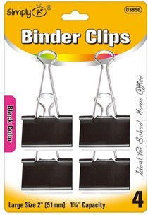 Binder Clips 2''- 4 Pk.