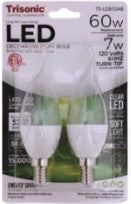 7W (60W) LED Cl. Bulb- Candlr Base- Decorative