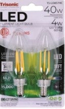 4W (40W) LED CL. Bulb- Chanldr. Base-