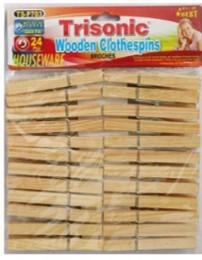 Wodden 3 1/2'' Clothespins- 24 Pk.