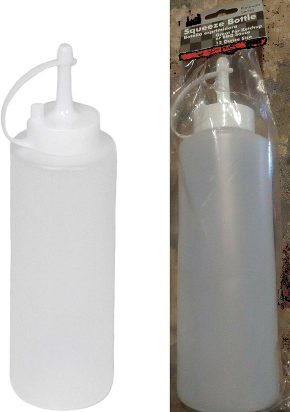 CLEAR Squeeze Bottle- 12 Oz.- Wh.