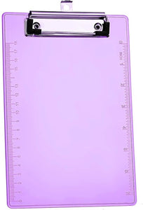 Memo Size Plastic Clipboard W/ Low Profile- Purple