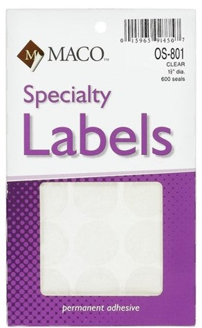 1.5'' Clear Seal Label 320 Ct.