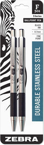 Zebra F-301 Pen- Black.- 2 Pk.