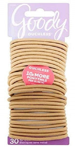 Lg. 4mm. Ouchless Pony Elastic Beige- 30 Pk.