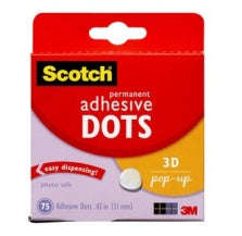Adhesive Dots  .3'' x .3'' - 3D Pop Up- 75/pk